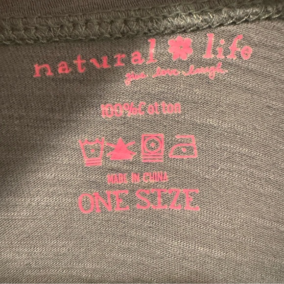 Natural Life Gray Peace Sign Graphic Boho Top One Size - Picture 4 of 9